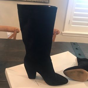 1.State black suede tall boots